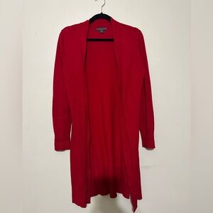 Covington Red Open-Front Long Cardigan Size S (4/6)